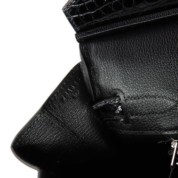 Hermes Touch Birkin Bag Noir Ostrich with Shiny Alligator with Palladium Hardwar - Picture 8 of 8